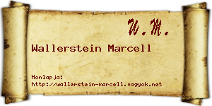 Wallerstein Marcell névjegykártya